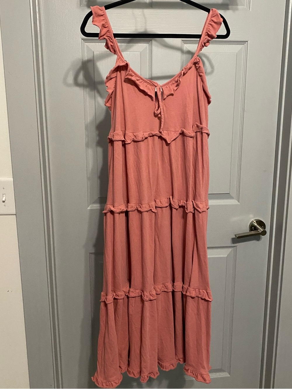 J. Crew Sleeveless Ruffle Tiered Midi Dress - Dusty Rose